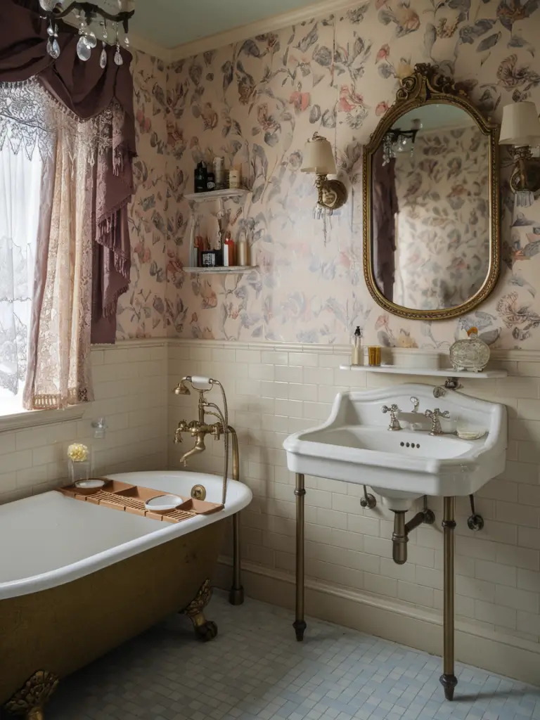 Bathroom Ideas Aesthetic- Vintage Glamour