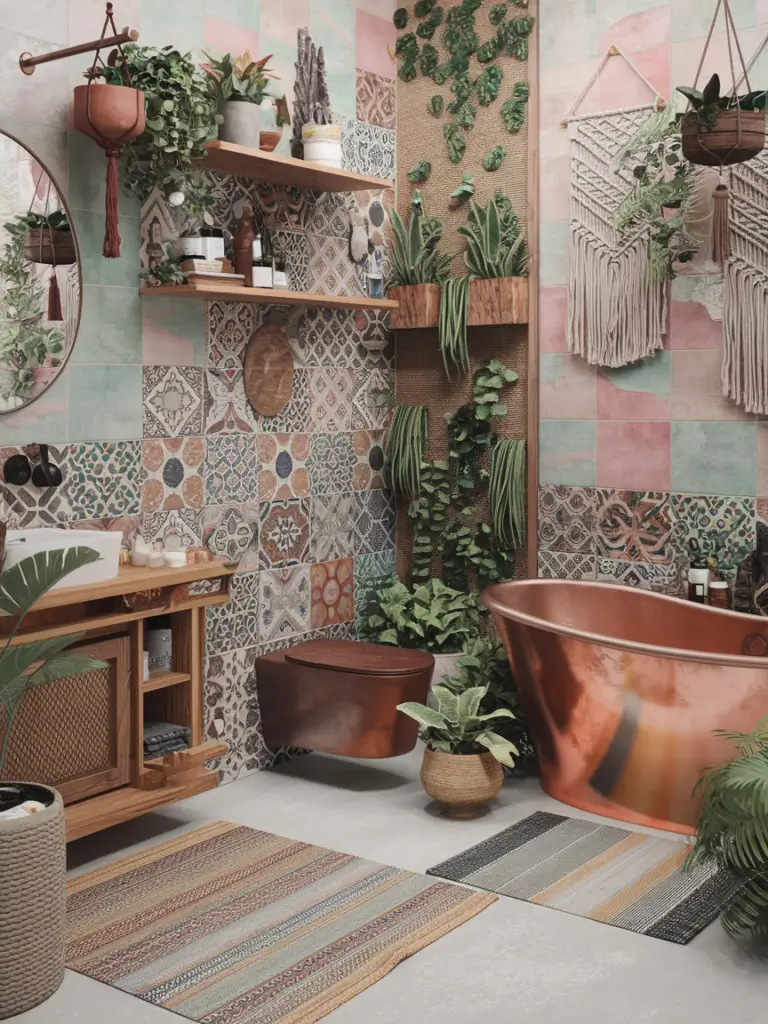 Bathroom Ideas Aesthetic- Bohemian Chic