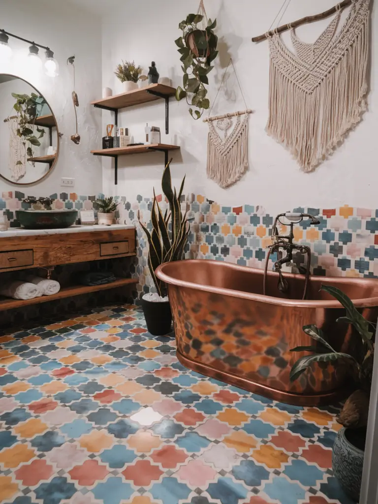 Bathroom Ideas Aesthetic- Bohemian Chic