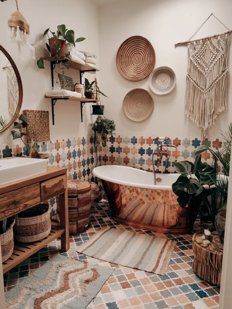 Bathroom Ideas Aesthetic- Bohemian Chic