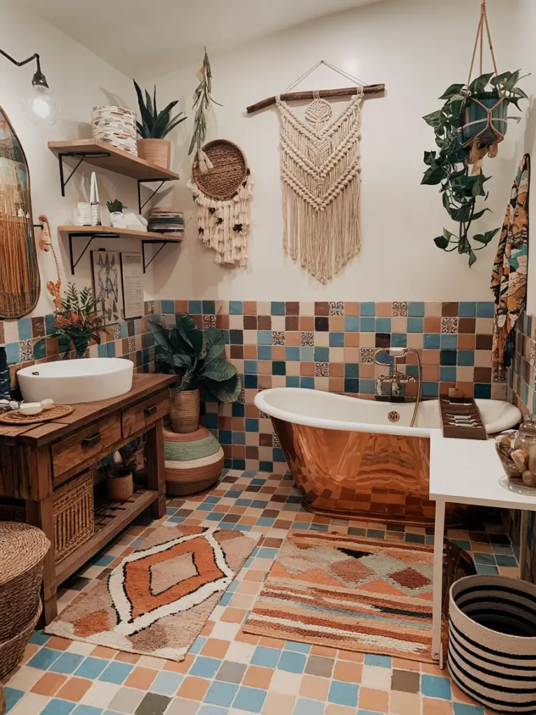 Bathroom Ideas Aesthetic- Bohemian Chic