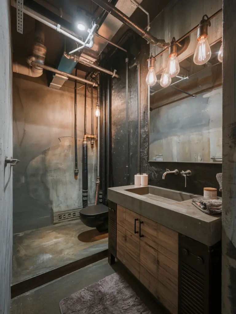 Bathroom Ideas Aesthetic- Industrial Elegance