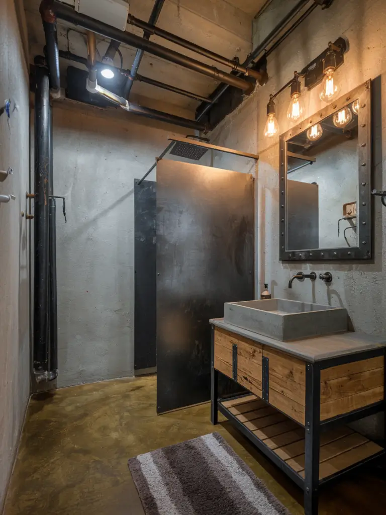 Bathroom Ideas Aesthetic- Industrial Elegance