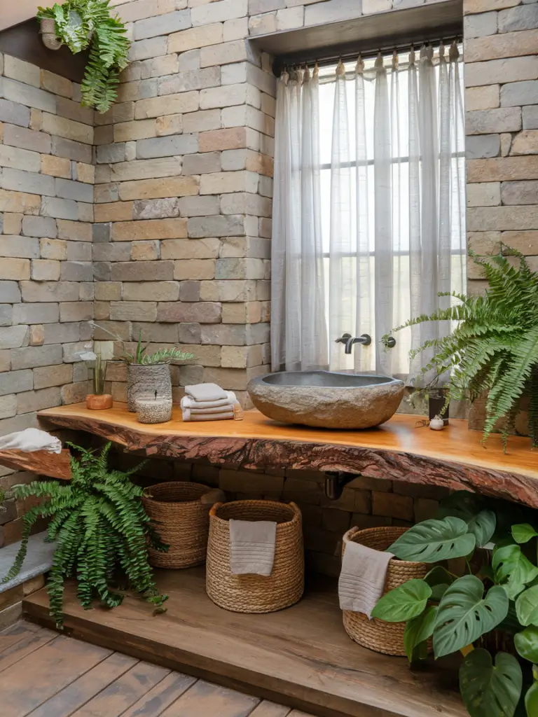 Bathroom Ideas Aesthetic- Nature-Inspired Retreat