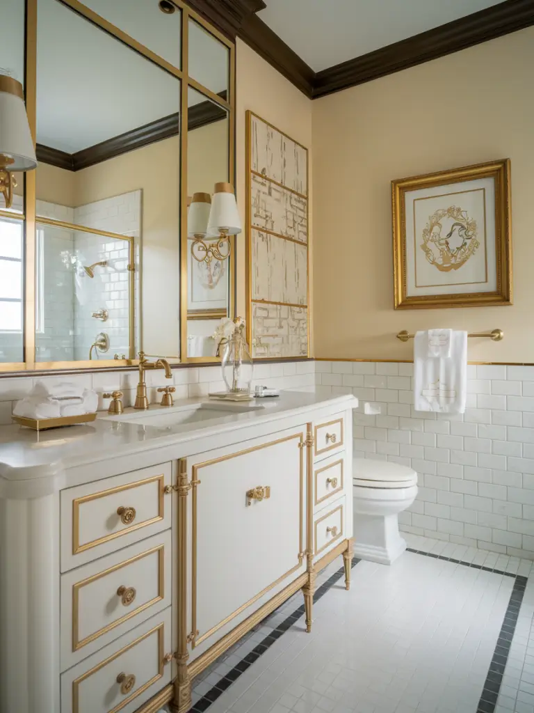 Bathroom Ideas Aesthetic- Glamorous Gold Accents