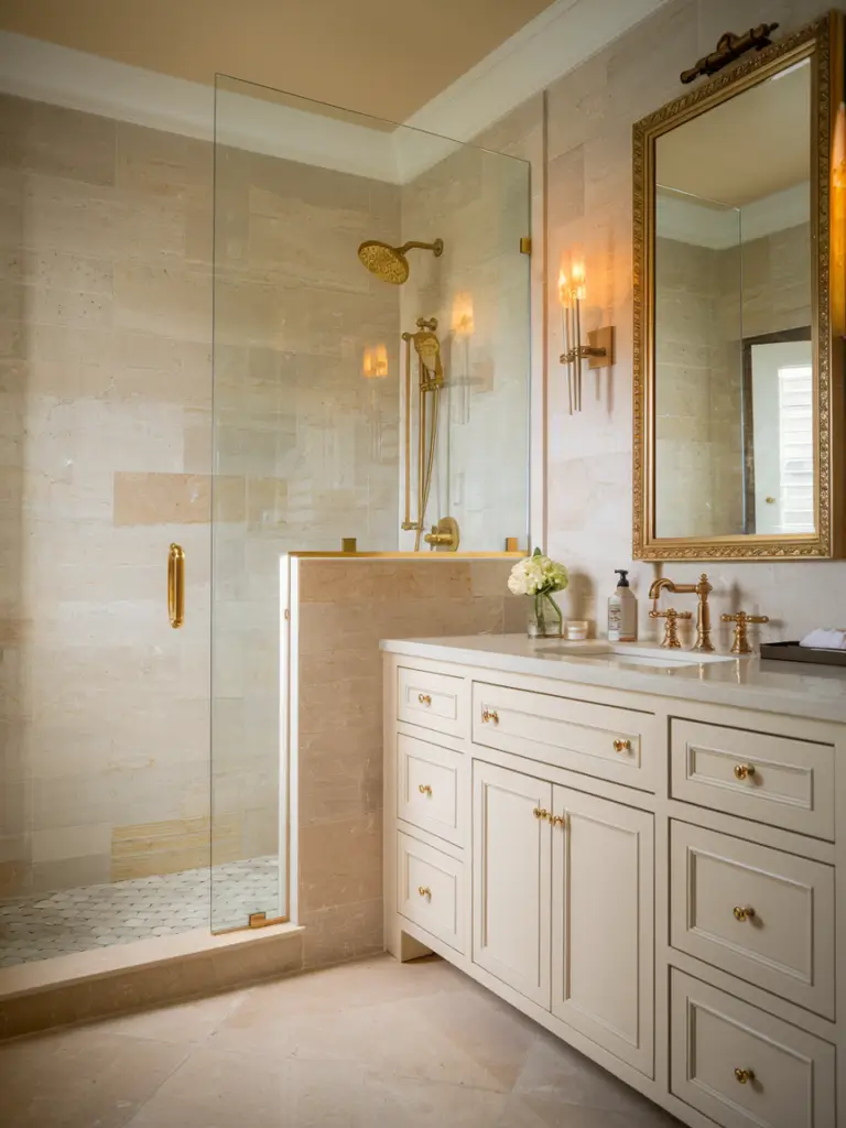 Bathroom Ideas Aesthetic- Glamorous Gold Accents