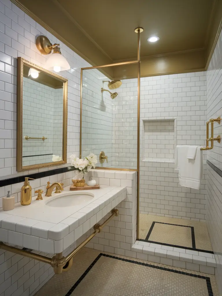 Bathroom Ideas Aesthetic- Glamorous Gold Accents