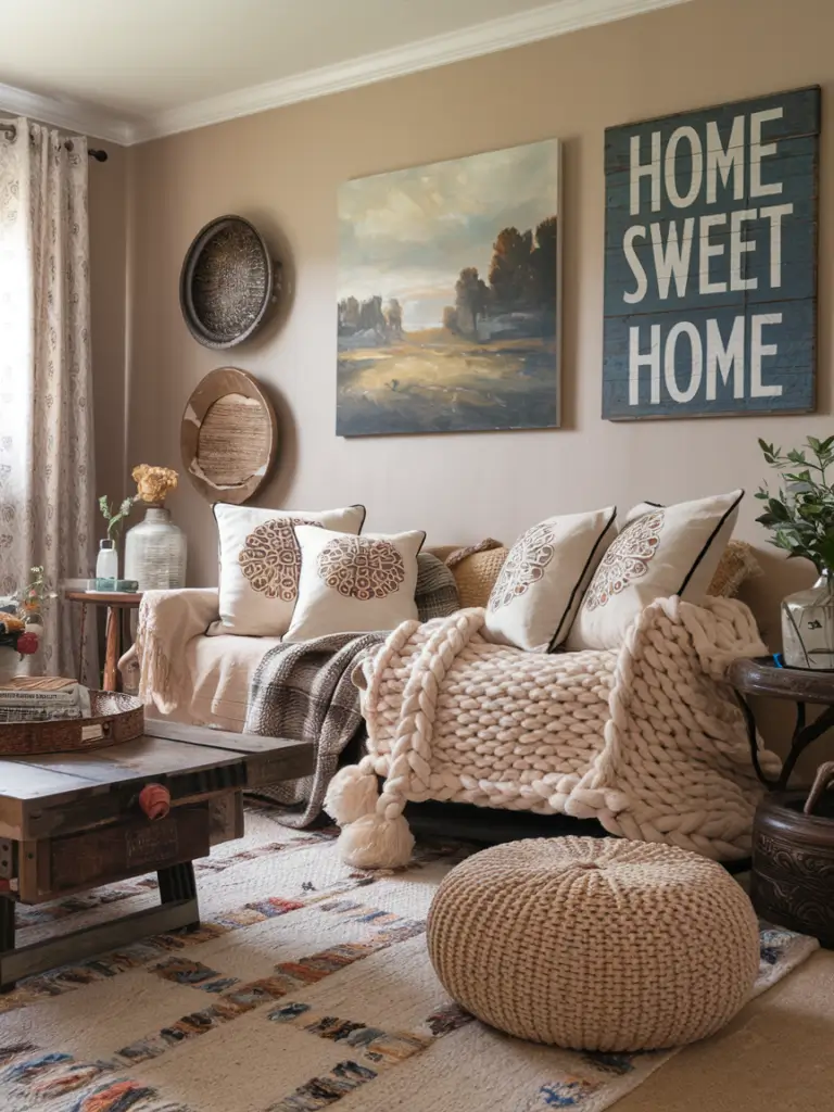 cozy eclectic living room