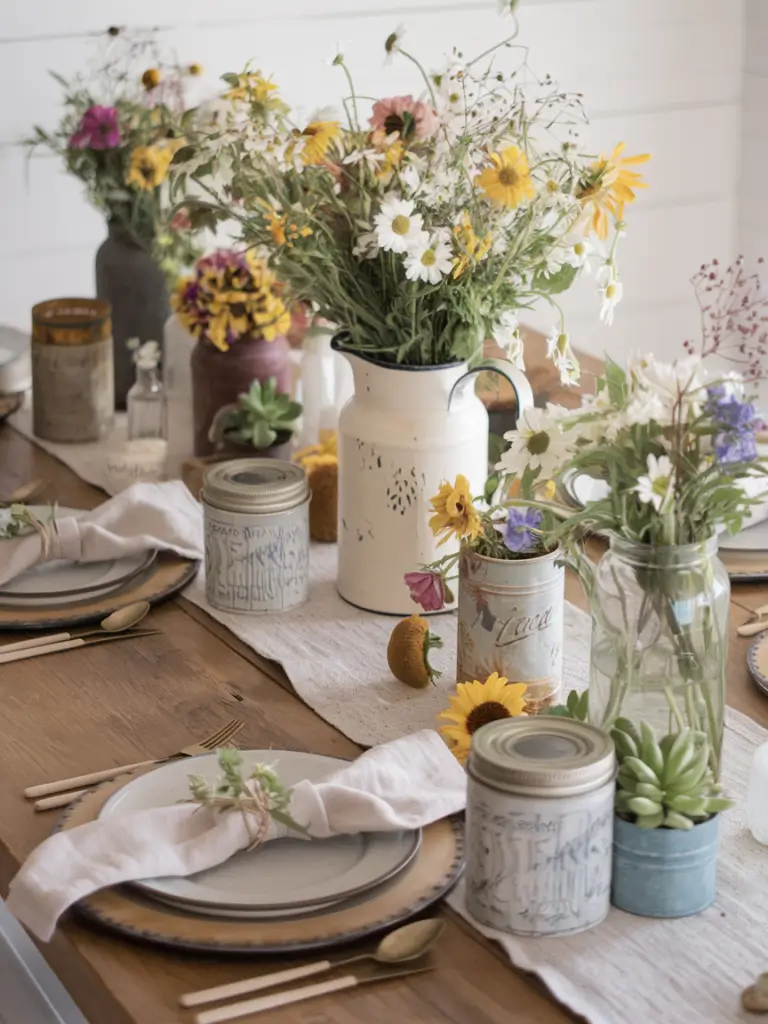 Farmhouse Spring Tablescape Ideas